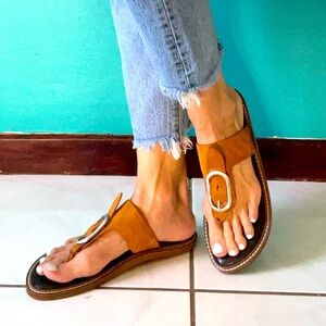 Rag & Bone Ansley brown microsuede thong sandal sz 39/9